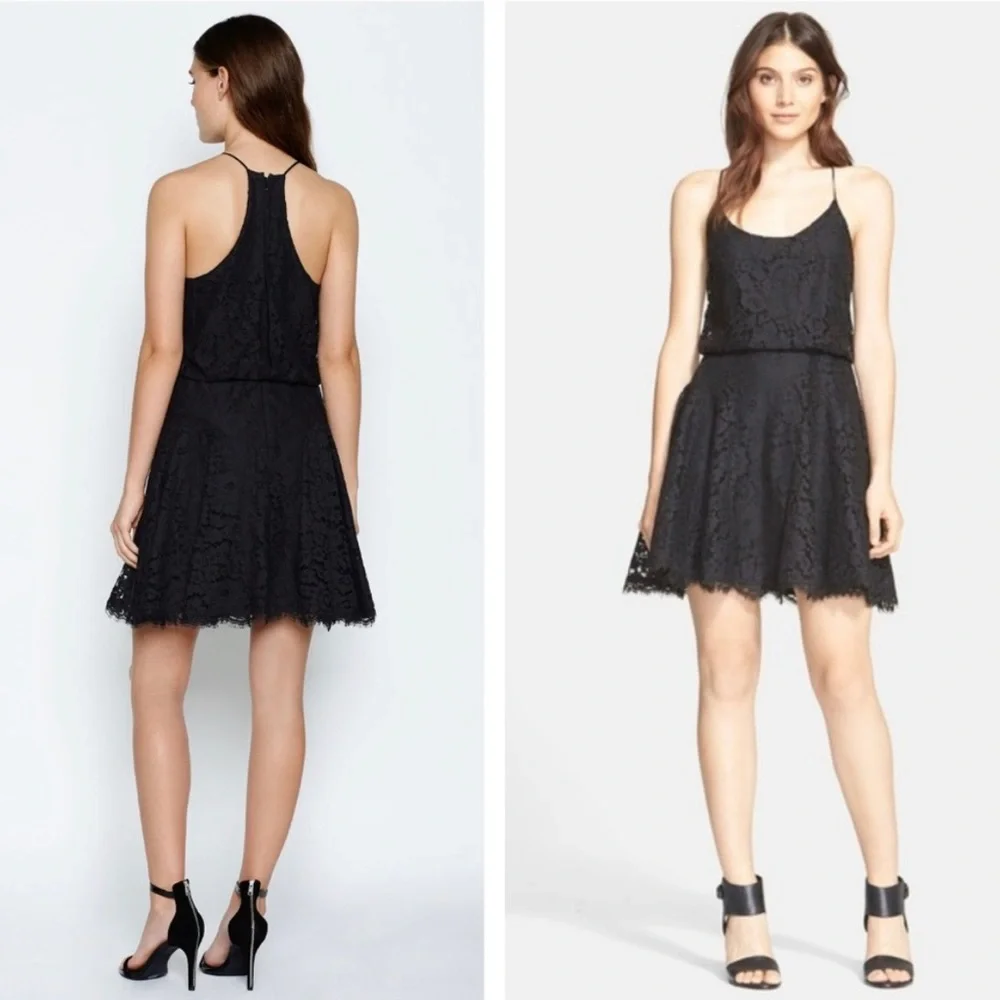 Joie Nanon B black lace sleeveless mini dress - Picture 4 of 16